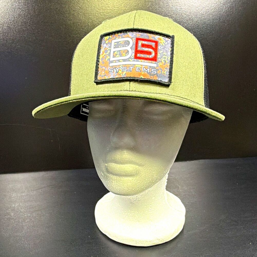 B5 Systems Richardson Trucker Hat Olive Green Black Mesh Snapback Tactical Cap